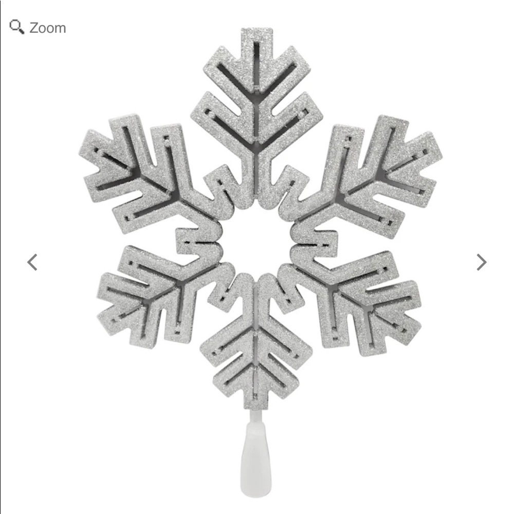 NWT Lighted Silver Snowflake Christmas Tree Topper decor silver plug in